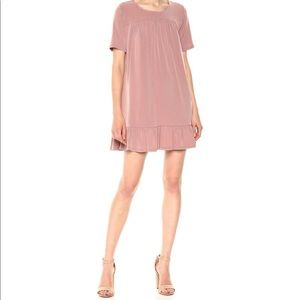 BCBG Women's Short Sleeve Ruffle Hem Dress